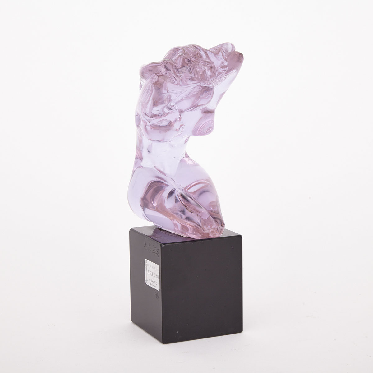 Murano Dichroic Glass Kneeling Nude Figure, Renato Anatrá, c.1980