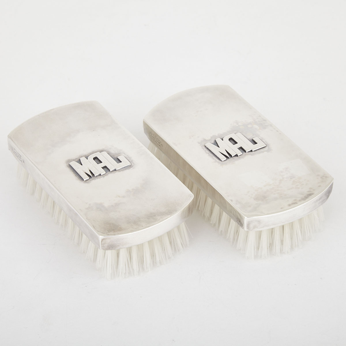 Pair of Canadian Silver Hair Brushes, Carl Poul Petersen, Montreal, Que., mid-20th century 