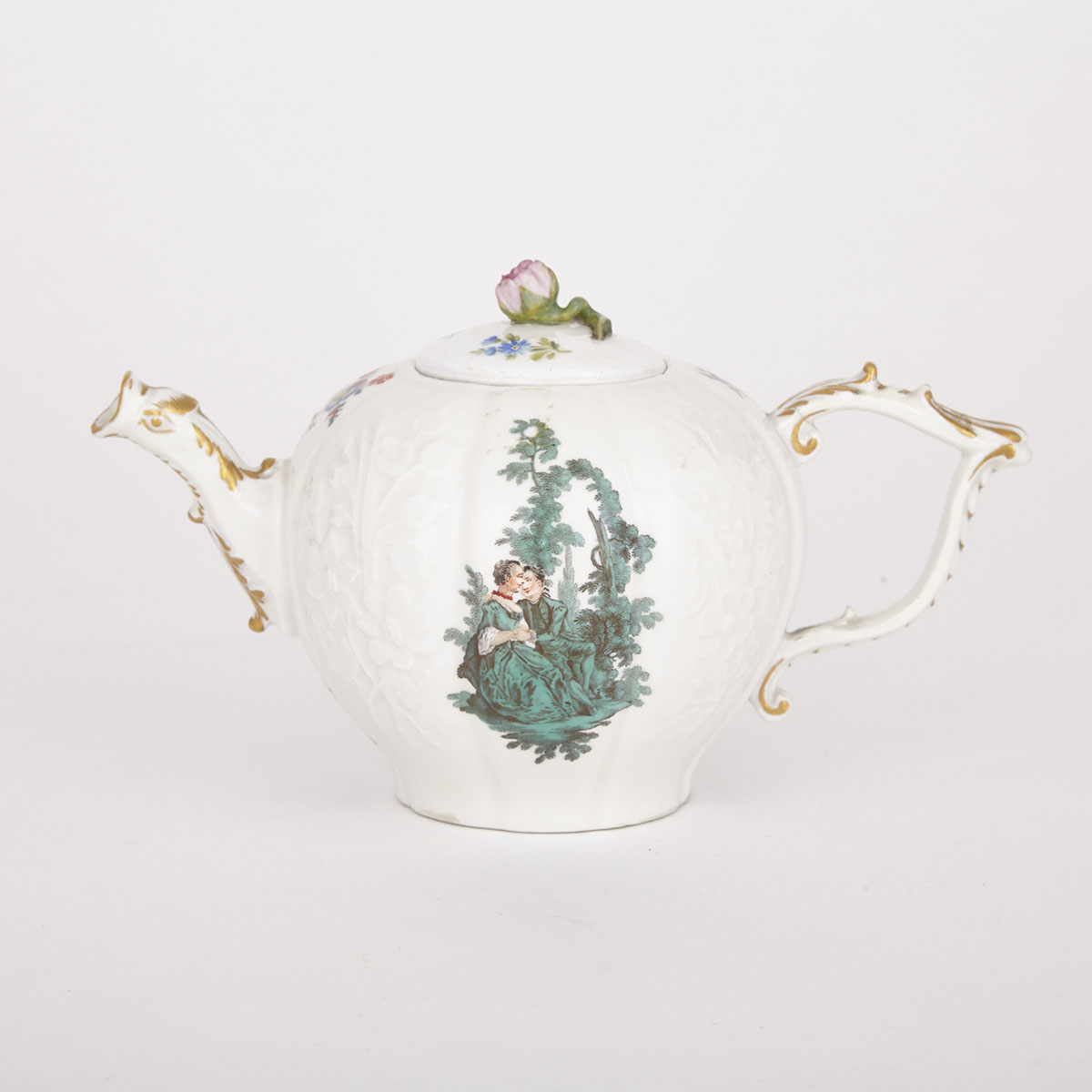 Meissen ‘Green Watteau’ Teapot, mid-18th century