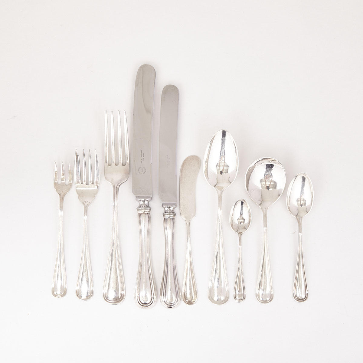 Canadian Silver ‘Thread’ Pattern Flatware Service, Henry Birks & Sons, Montreal, Que., 20th century 