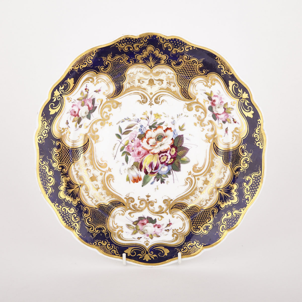 Chamberlain’s Worcester Floral Panels Plate, c.1830