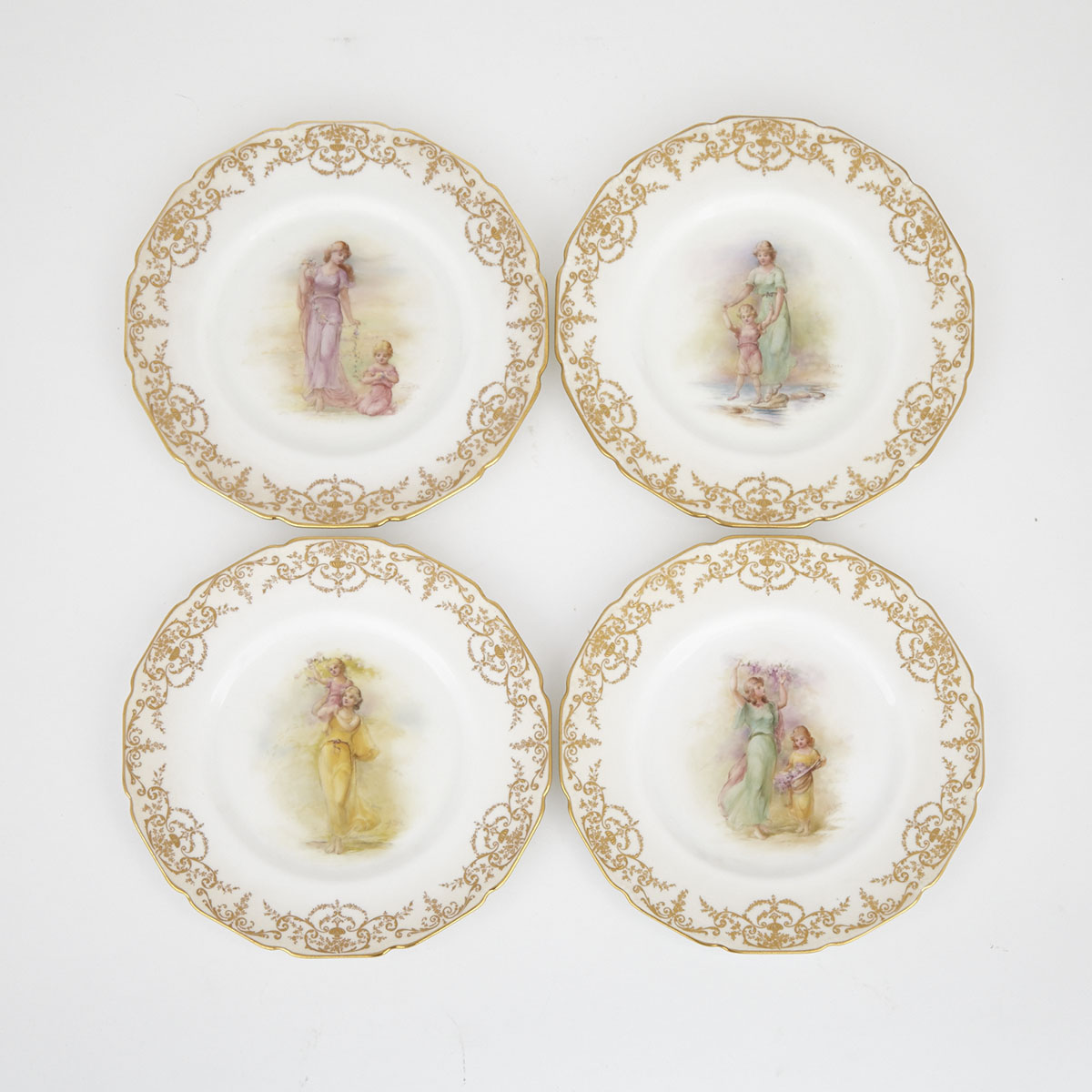 Four Royal Doulton Mother and Child Plates, c.1907/08
