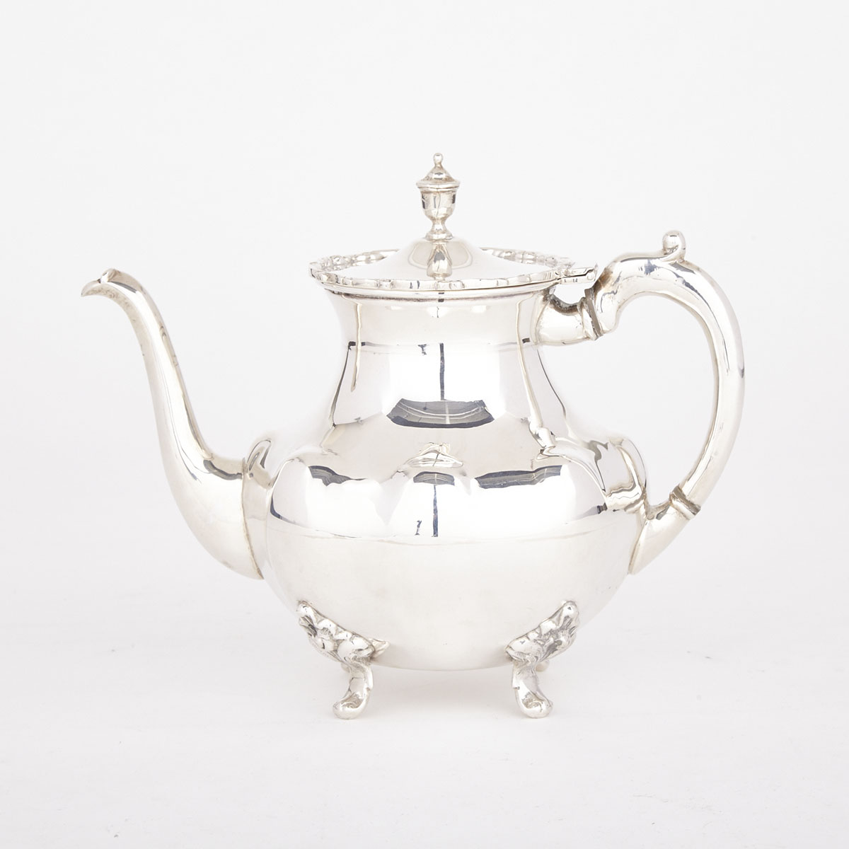 Mexican Silver Teapot, Torres Vega, Mexico City, mid-20th century