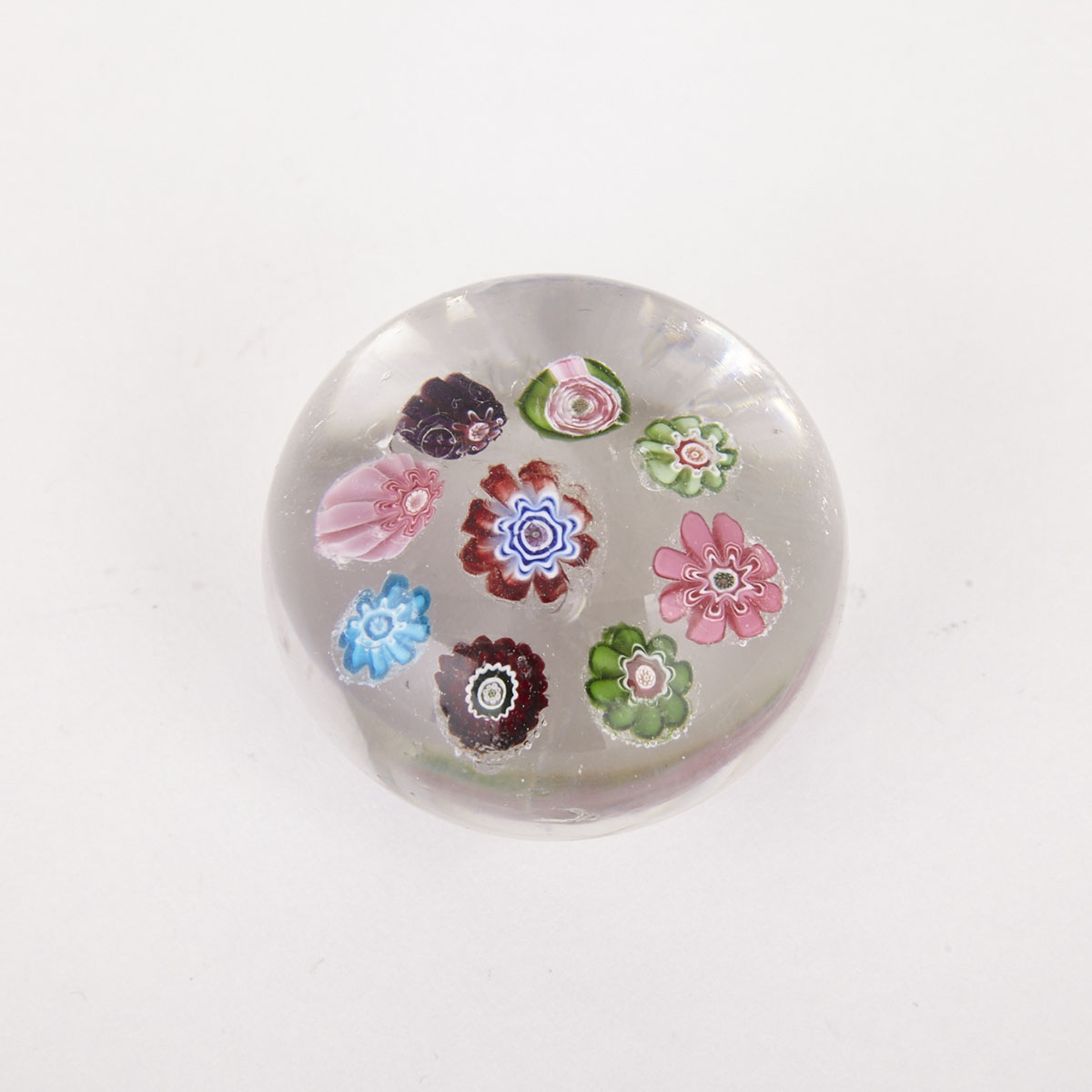 Clichy Spaced Millefiori Glass Small Paperweight, 19th century