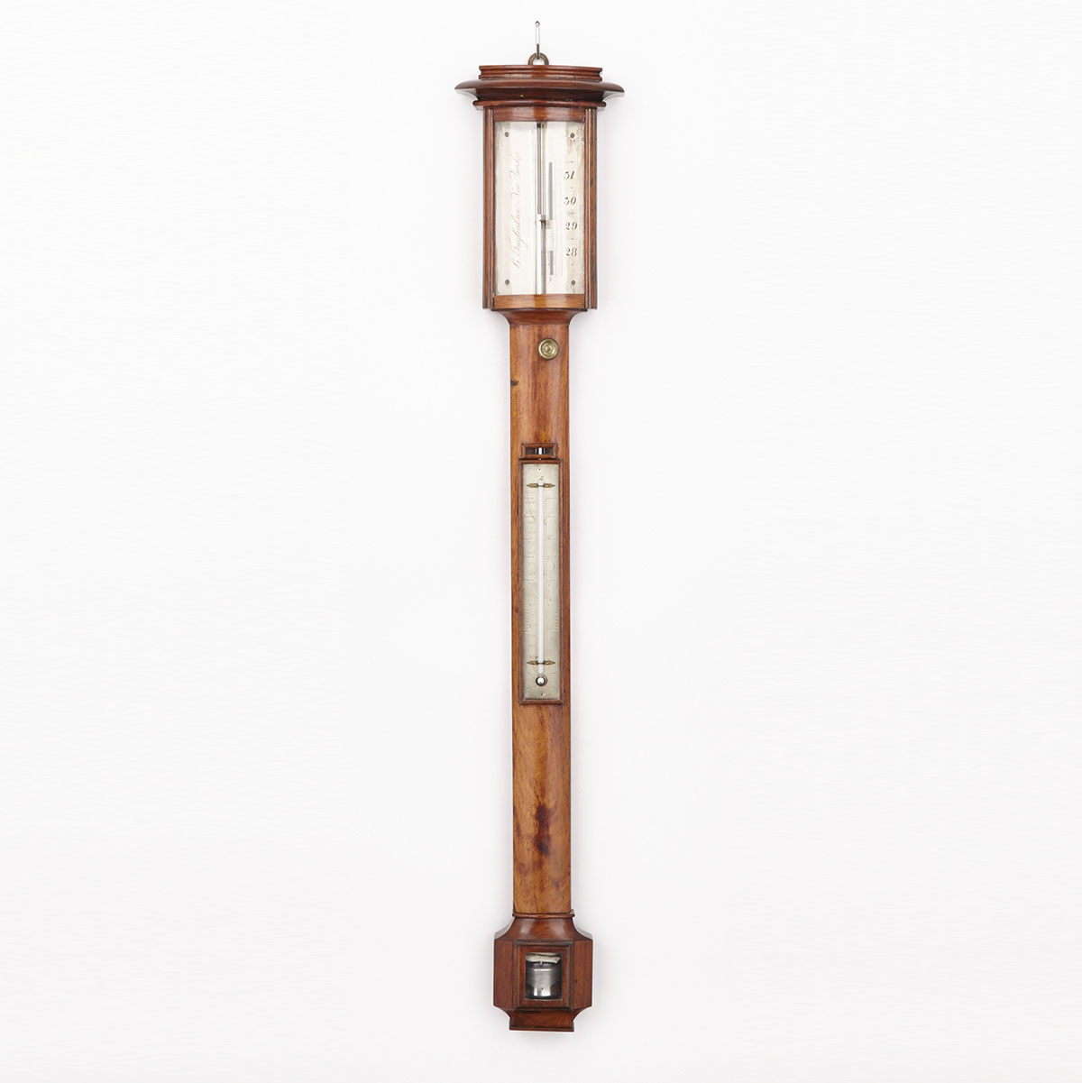 American Rosewood Bow Front Stick Barometer, George Tagliabue, New York, N.Y., c.1840