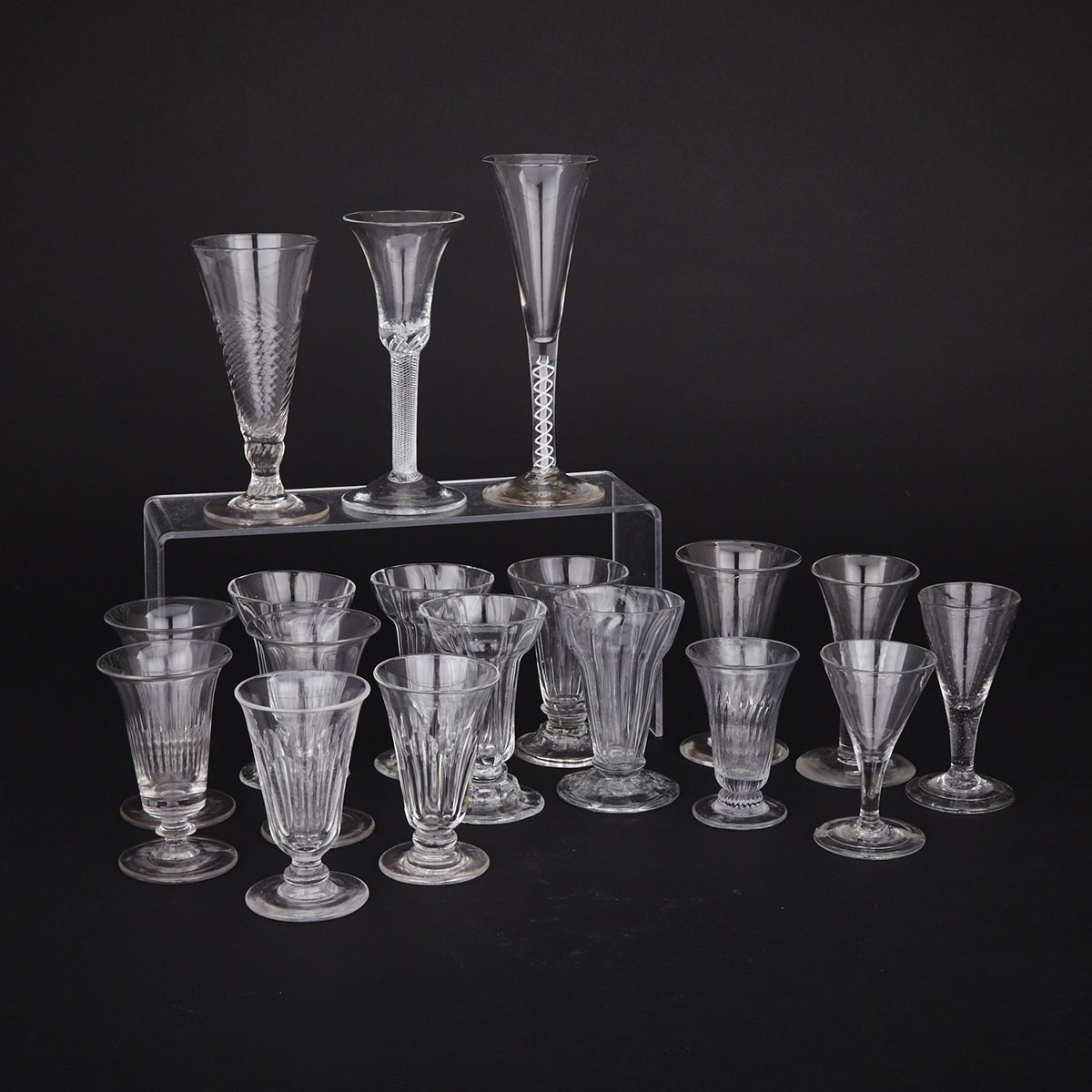 Eighteen Various Jelly or Drinking Glasses, 18th/19th century