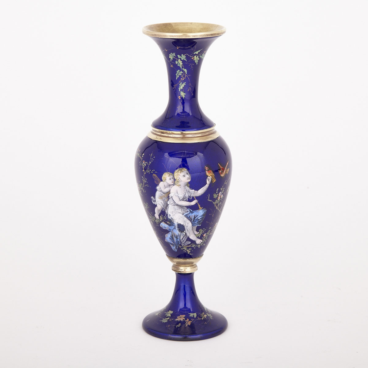 Austrian Enamelled Copper Vase signed L. Gobleutz, early-mid 20th century