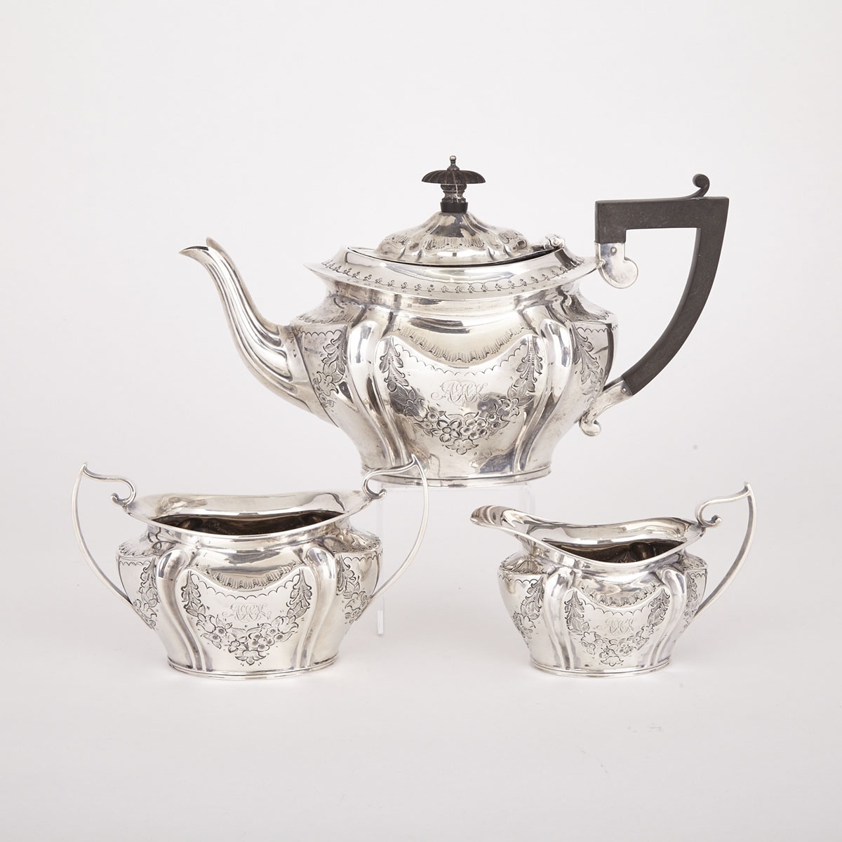 Edwardian Silver Tea Service, Asprey & Co. Ltd., Sheffield, 1902