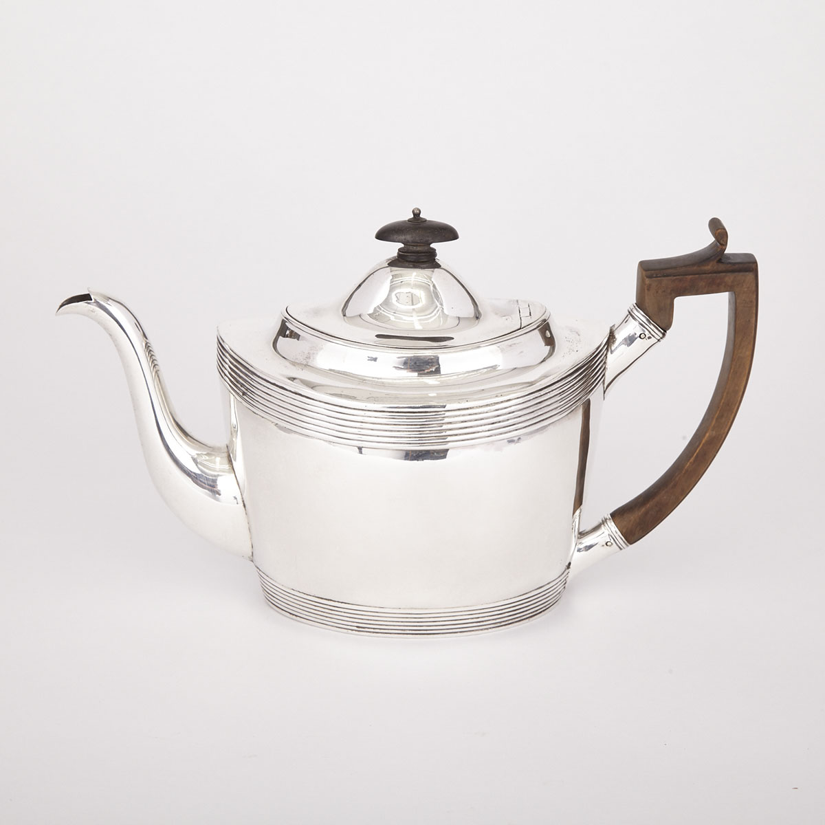 George III Silver Oval Teapot, Peter, William & Ann Bateman, London, 1800