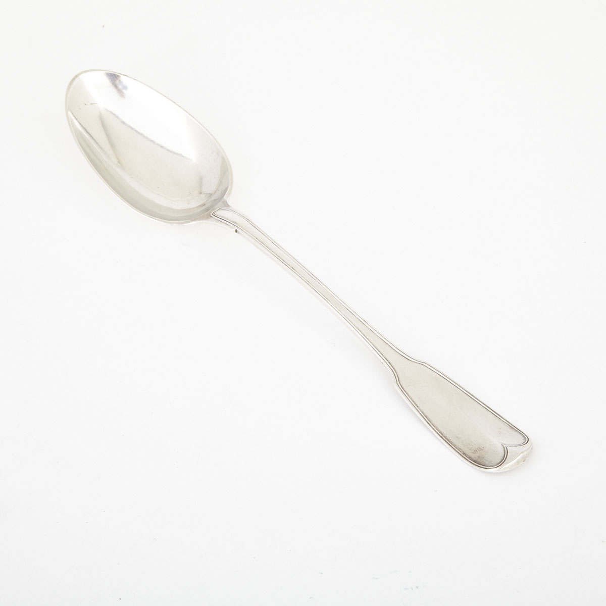 French Silver Fiddle and Thread Pattern Serving Spoon, Strasbourg,1781