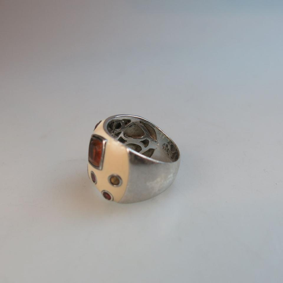 Effy Sterling Silver And Enamel Ring