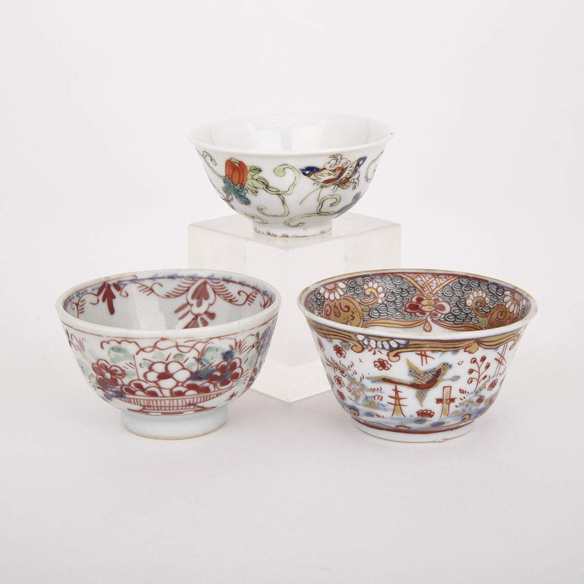 Three Famille Rose Cups, 19th Century