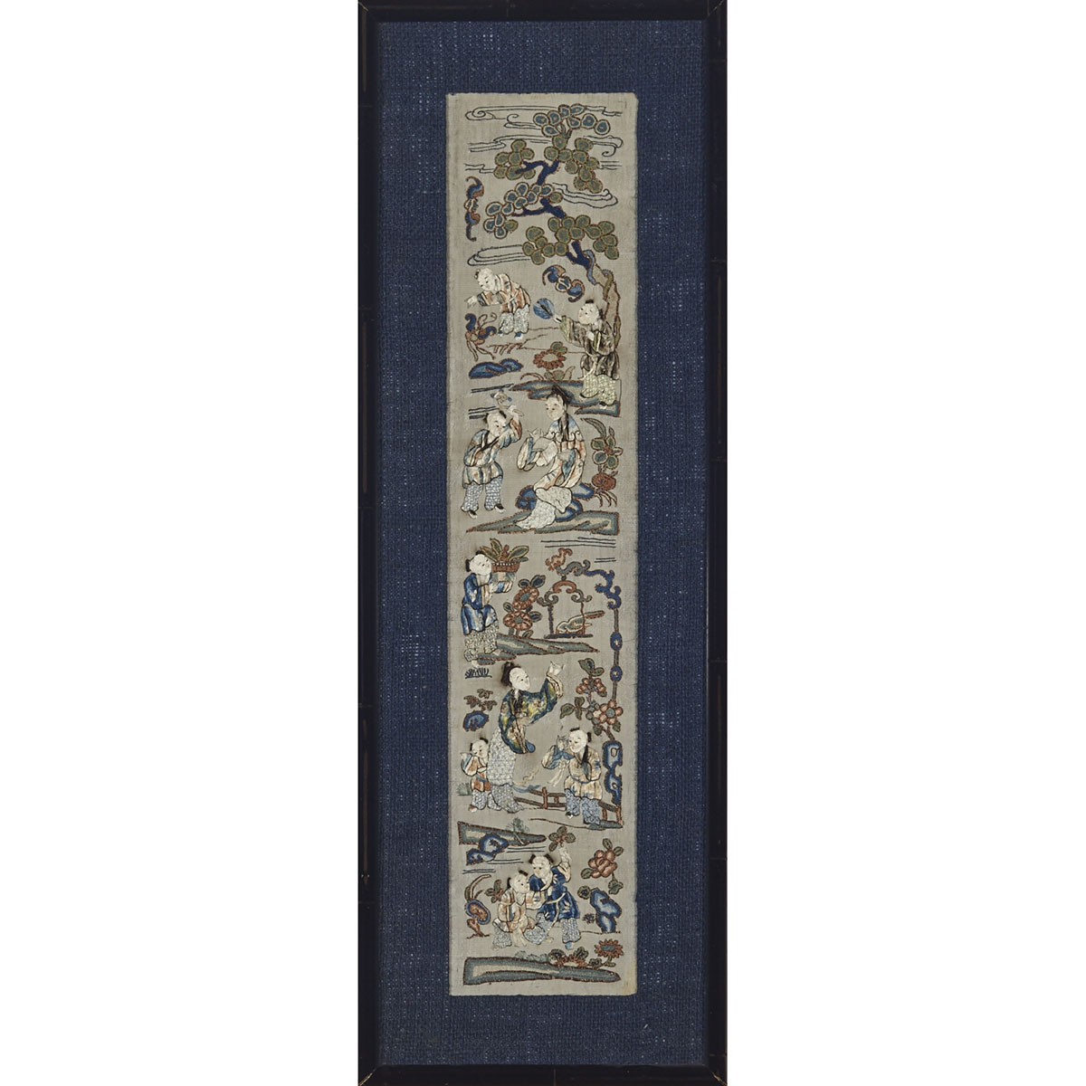 Framed Embroidered Panel, 19th Century