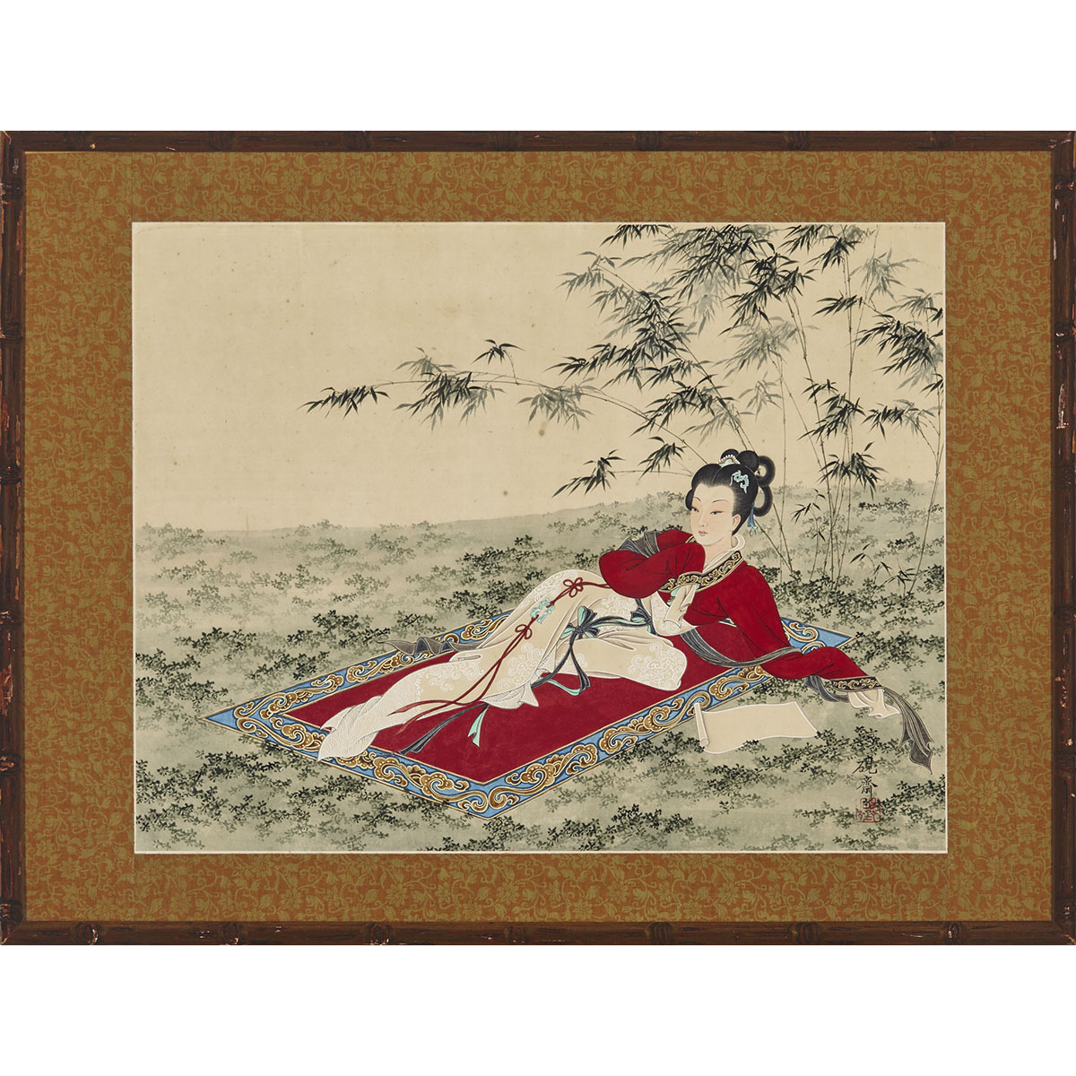 Framed Chinese Painting, Mid-20th Century