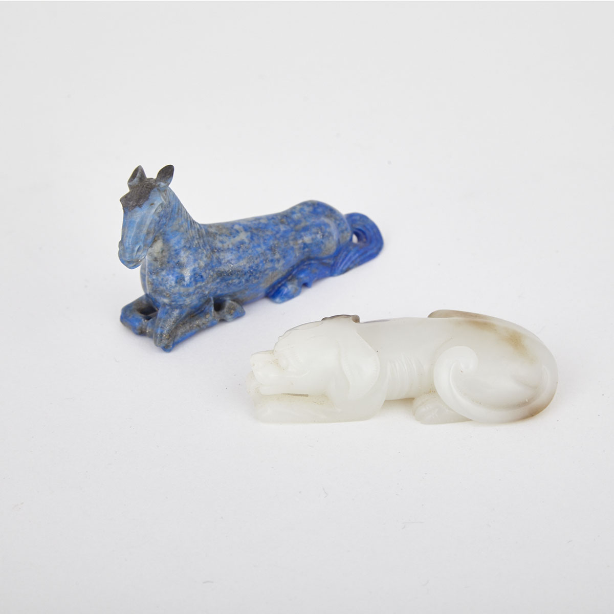 A Lapis Horse and White Jade Dog