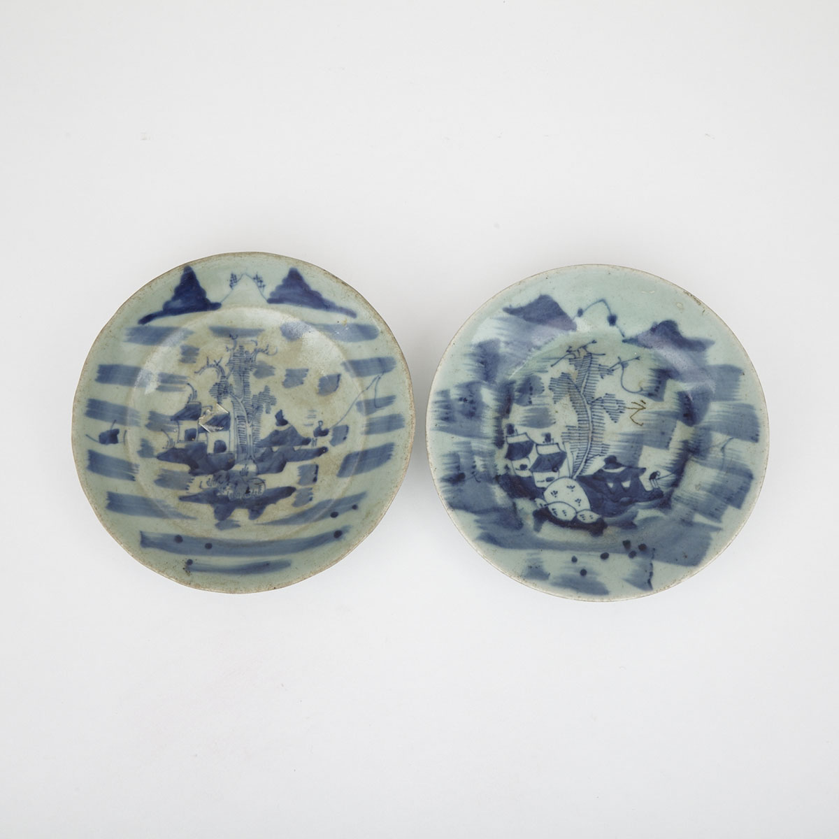 Two Chinese Export Celadon Plates, 19th Century