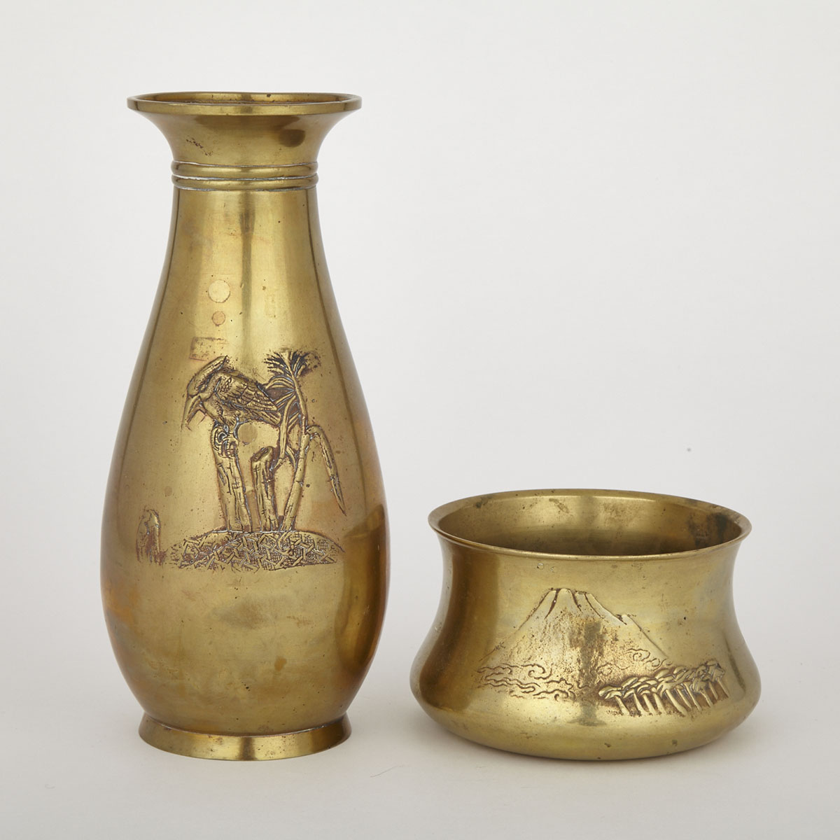 Brass Vase and Brass Censer