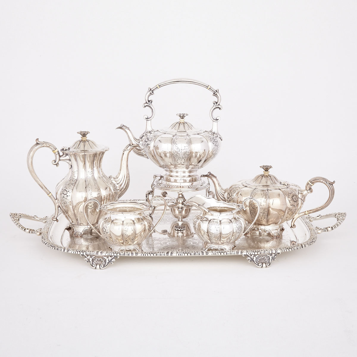 English Silver Plated Tea and Coffee Service, Charles Howard Collins, 20th century