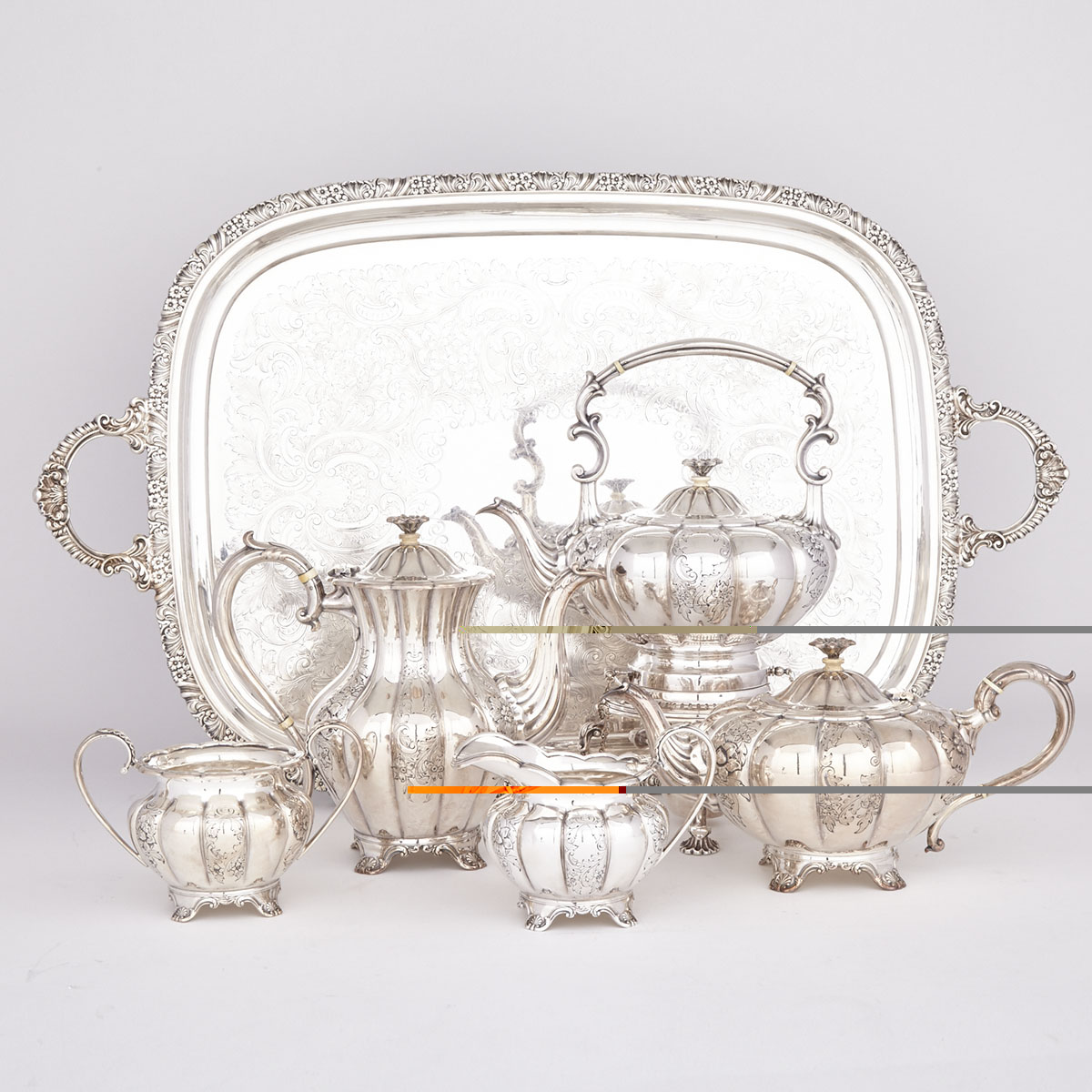 English Silver Plated Tea and Coffee Service, Charles Howard Collins, 20th century