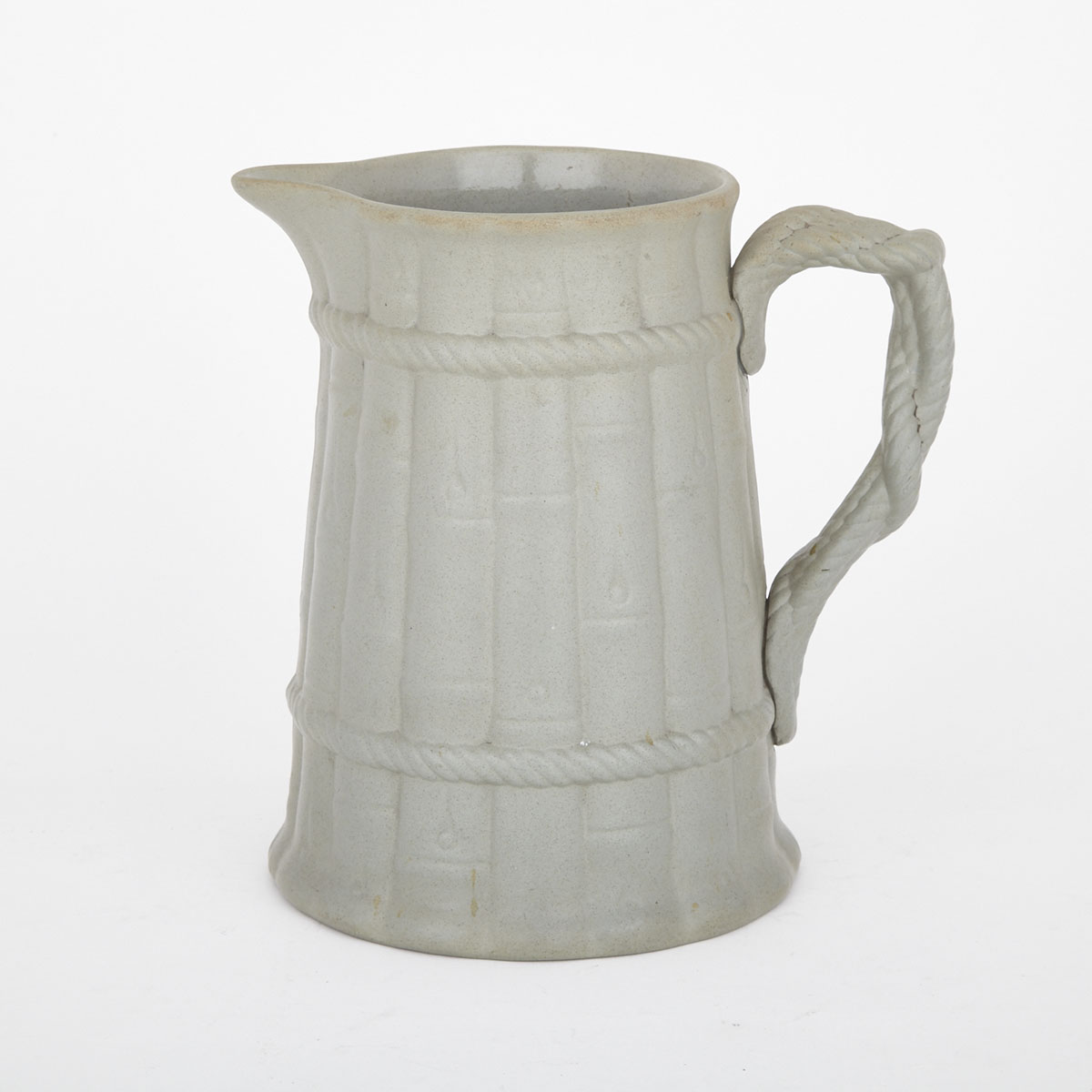 Ridgway Moulded Green Stoneware ‘Bamboo’ Pitcher, c.1835