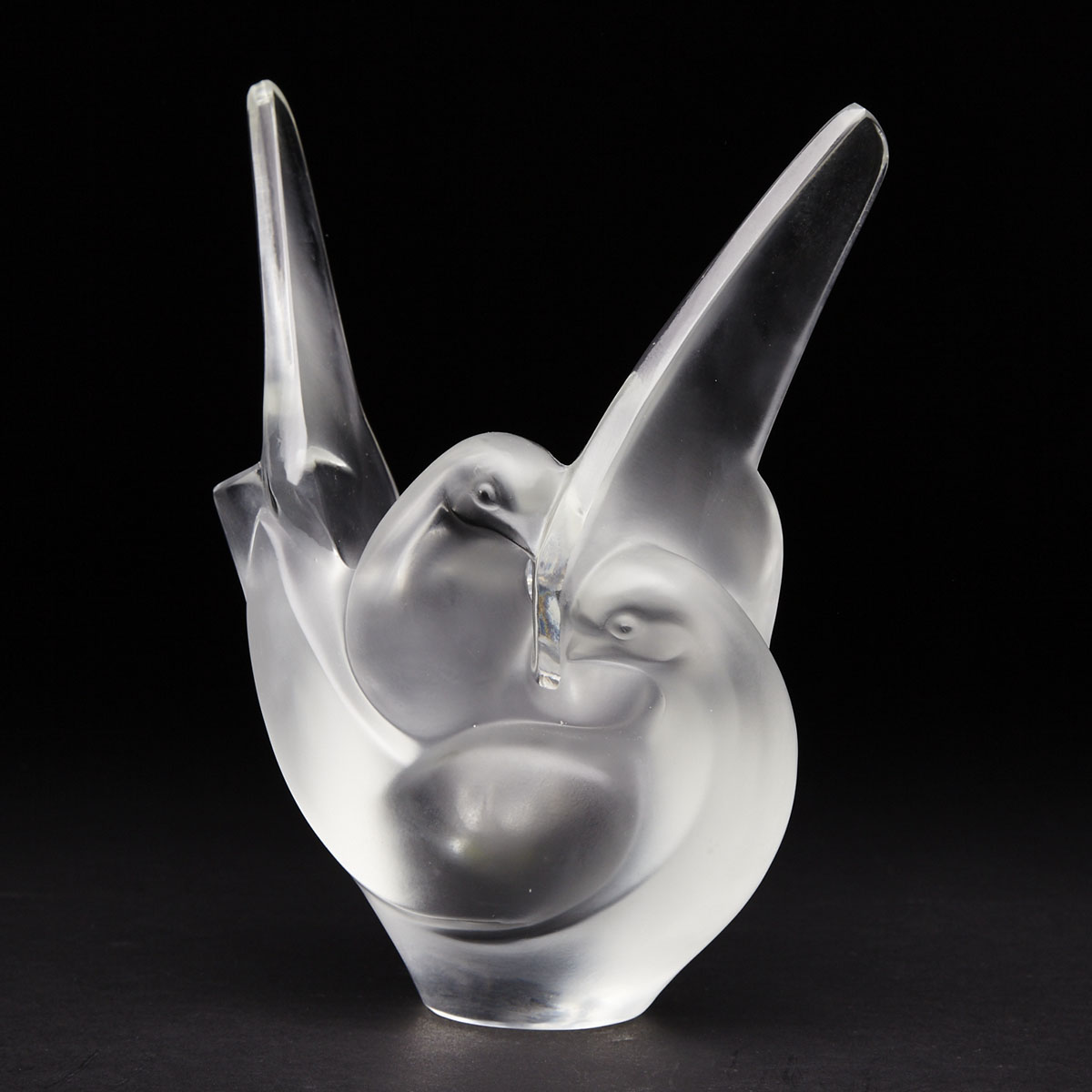 ‘Sylvie’, Lalique Moulded and Frosted Glass Vase, post-1945