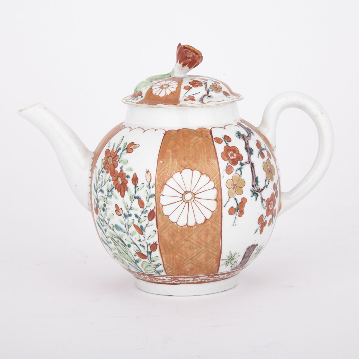 Worcester ‘Orange Brocade’ Teapot, c.1770