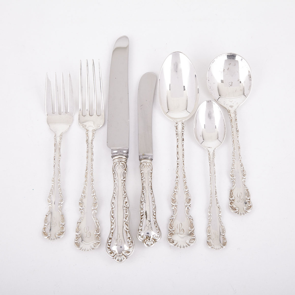 Canadian Silver ‘Louis XV’ Pattern Flatware, Henry Birks & Sons, Montreal, Que., 20th century