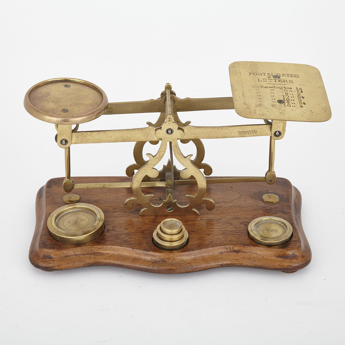 Set of Victorian Mahogany and Brass Postal Letter Scales, 19th century