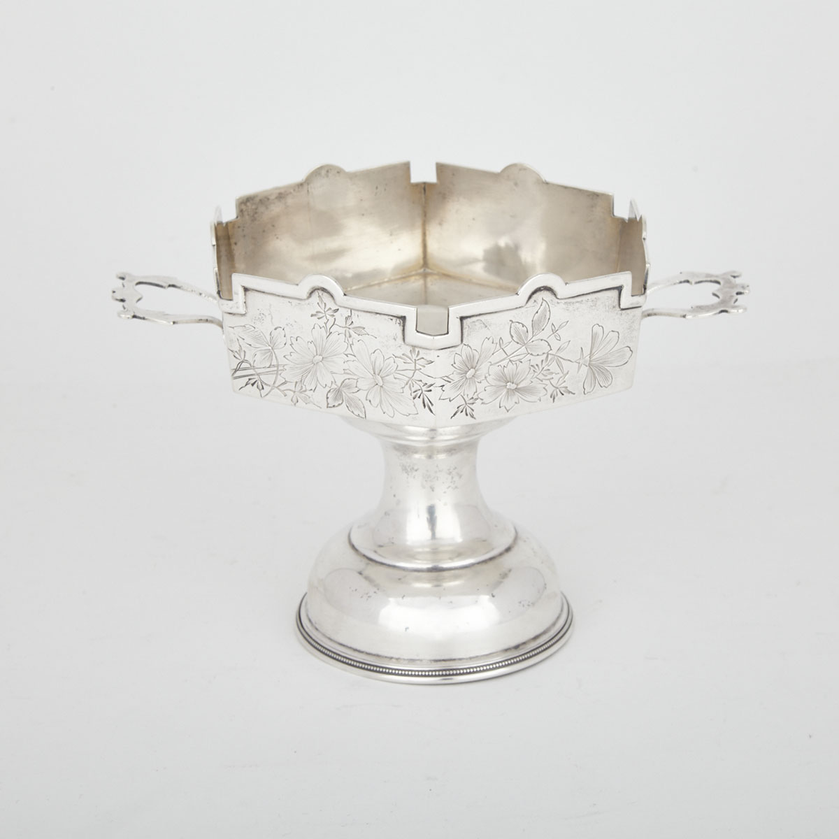 Russian Silver Two-Handled Hexagonal Comport, Moscow, c.1899-1908
