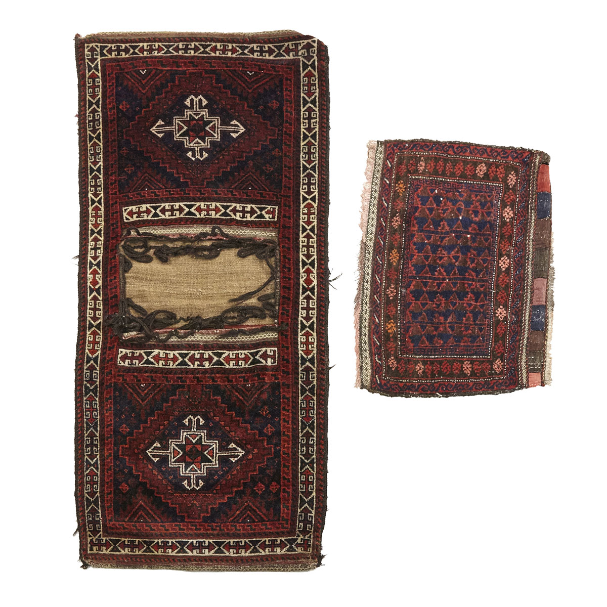 Belouch Double Bag Face together with a Belouch Bag Face, both mid 20th century