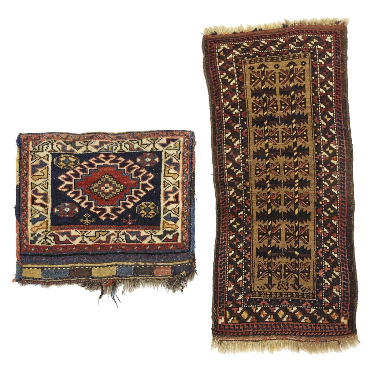 Luri Double Bag Face, early 20th century together with a Balouch Pillow Cover, mid 20th century