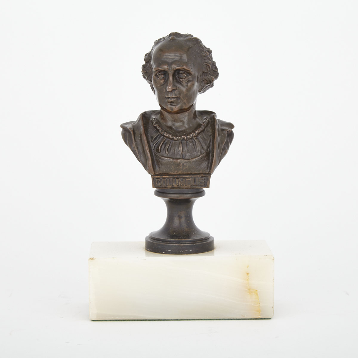 Small Patinated Bronze Bust of Christopher Columbus, early 20th century