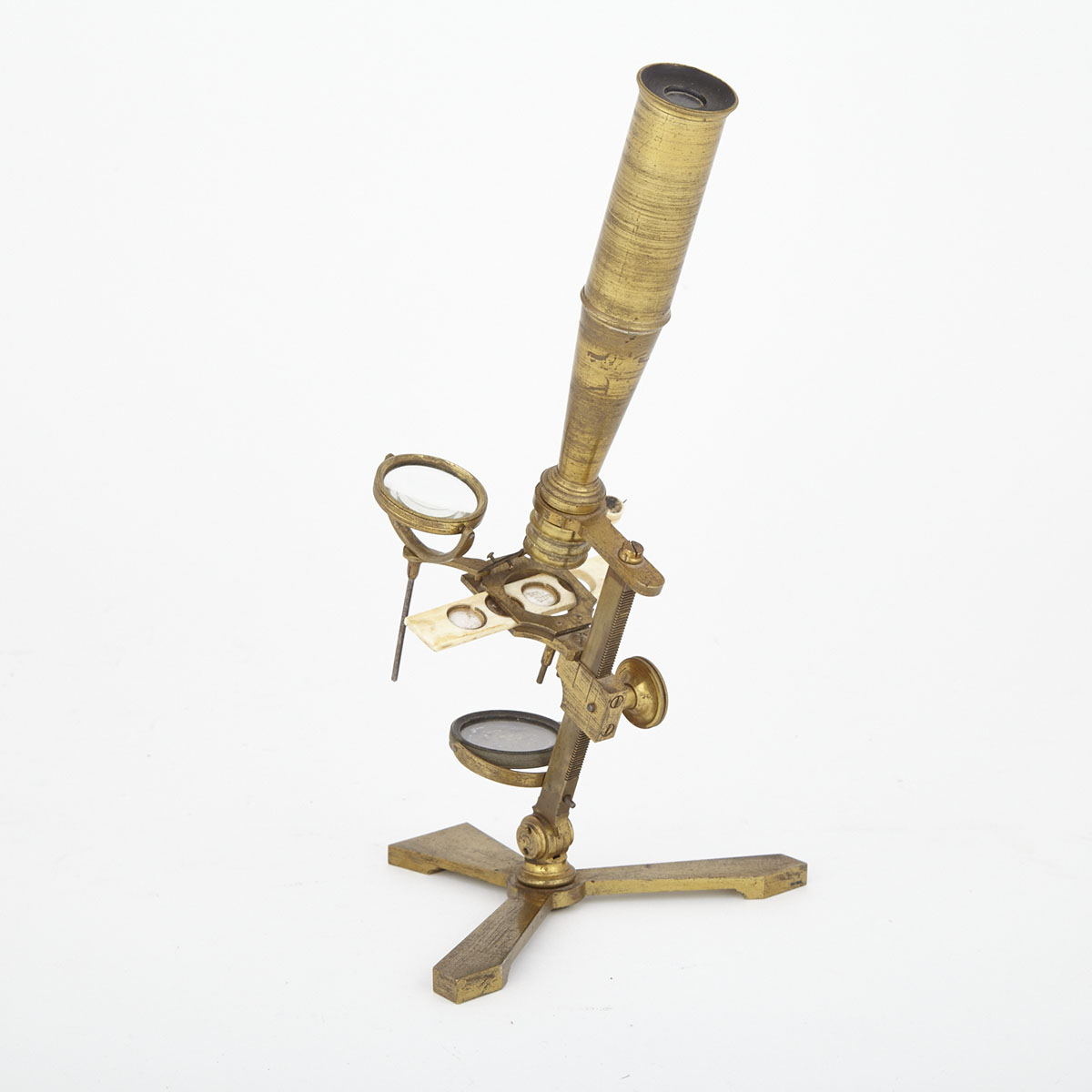 Jones’ Most Improved Type Monocular Compound Lacquered Brass Microscope, early 19th century