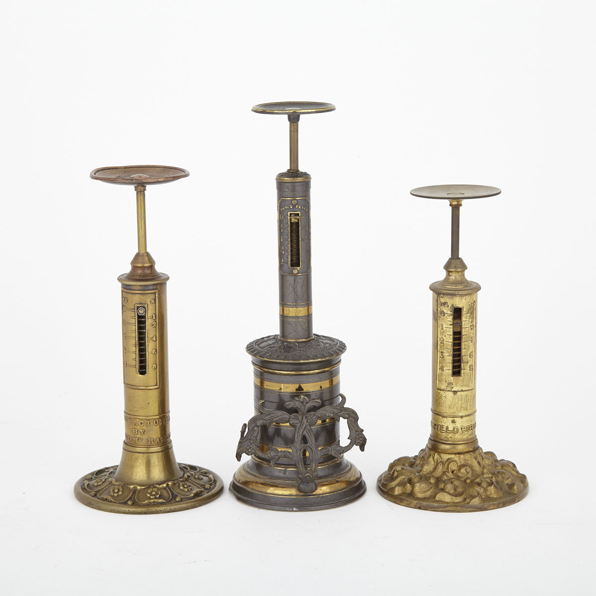 Three Victorian Pillar Type Postal Scales, 19th century