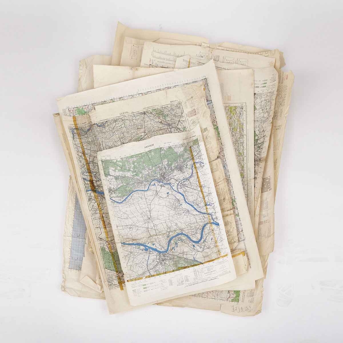 Archive of 20 WWII War Office and Ordnance Survey Charts and Maps Relating to the Invasion of Normandy, 1943/44