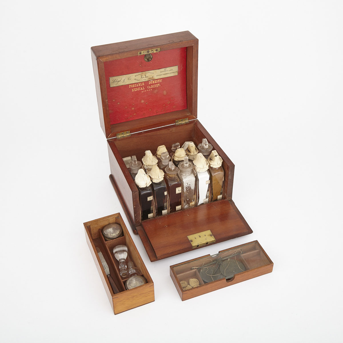 Victorian Mahogany Portable Domestic Medical Cabinet, London, 19th century