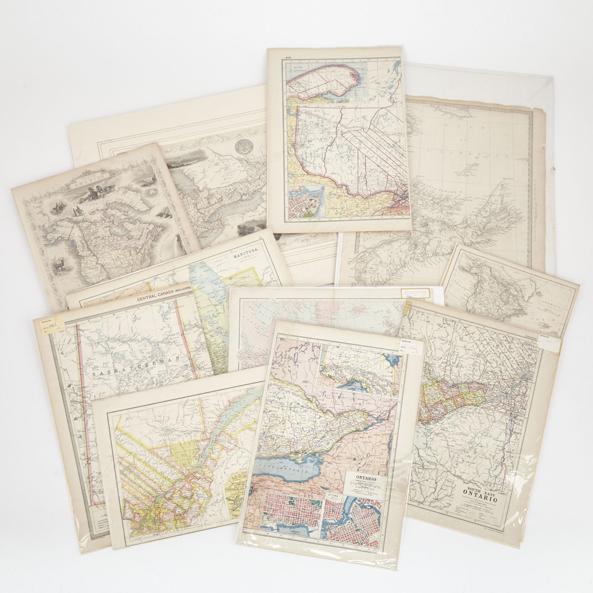 Collection of Eleven Maps of North America, Canada West, and the Canadian Provinces, 19th and early 20th century