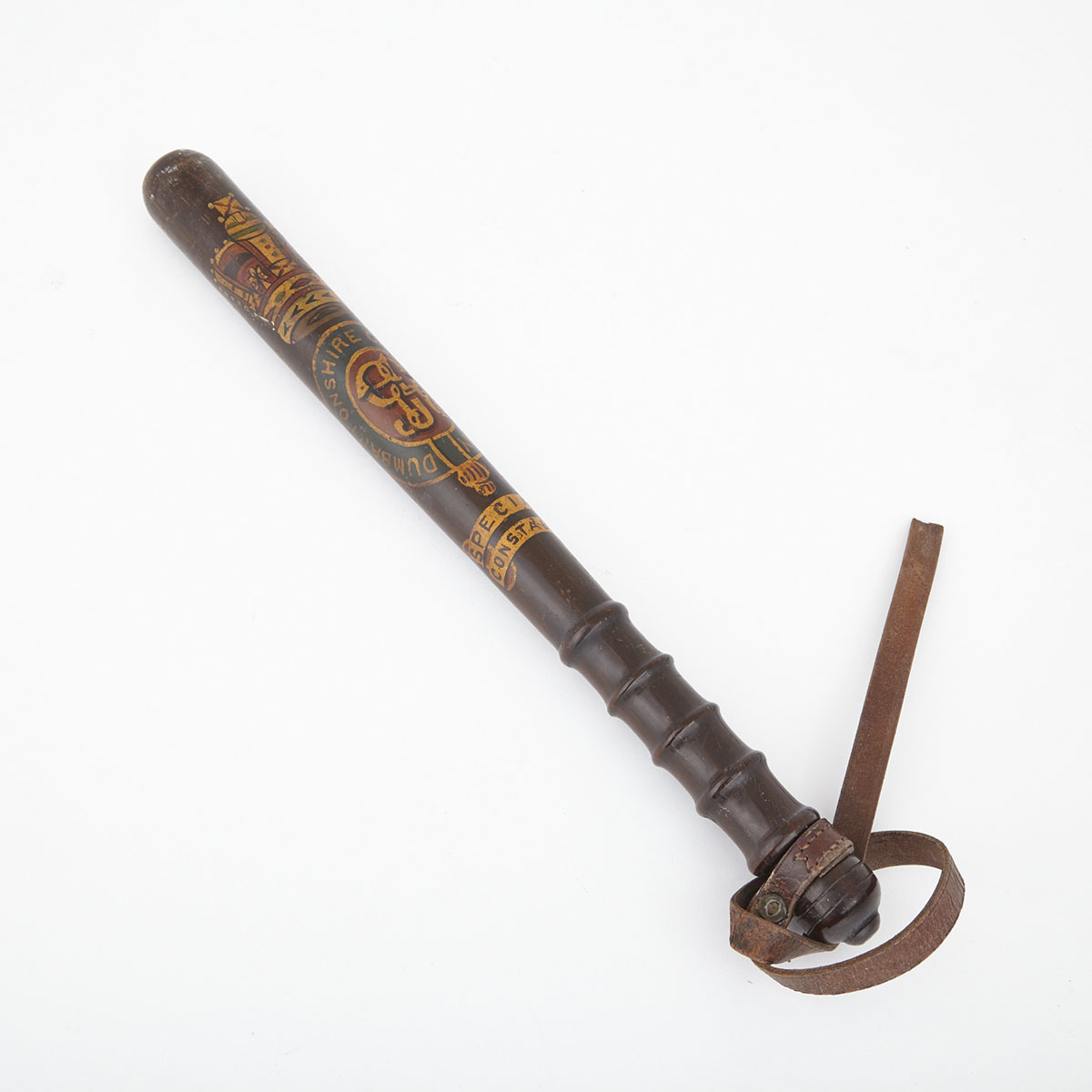 George V Turned and Painted Rosewood Dunbartonshire Special Constable’s Truncheon, Scottish, early 20th century