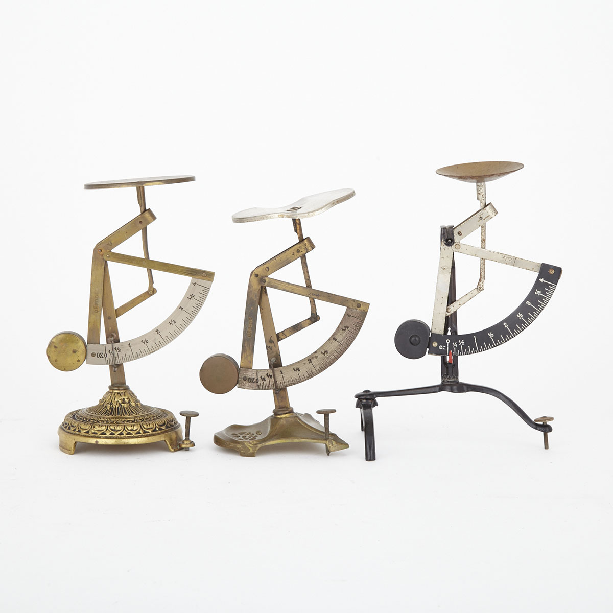 Three Continental Postal Scales, 19th and early 20th centuries