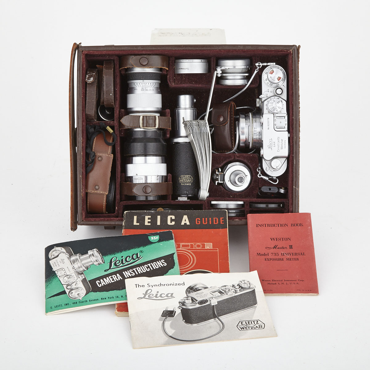 Leica IIIf Camera with Five Lenses and Accessories, 1952-53