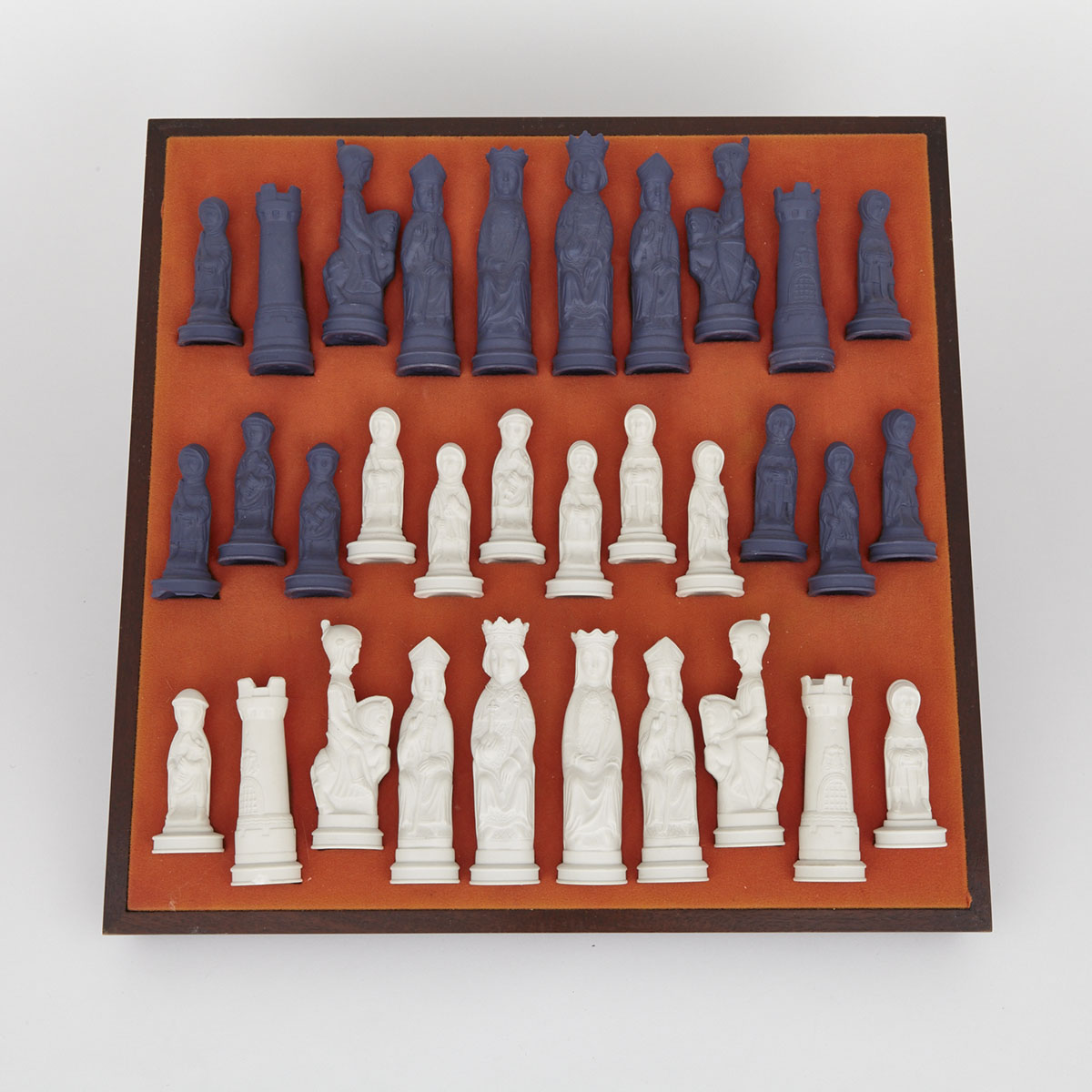Arnold Machin for Wedgwood mediaeval sytle Jasperware Chess Set, 1973