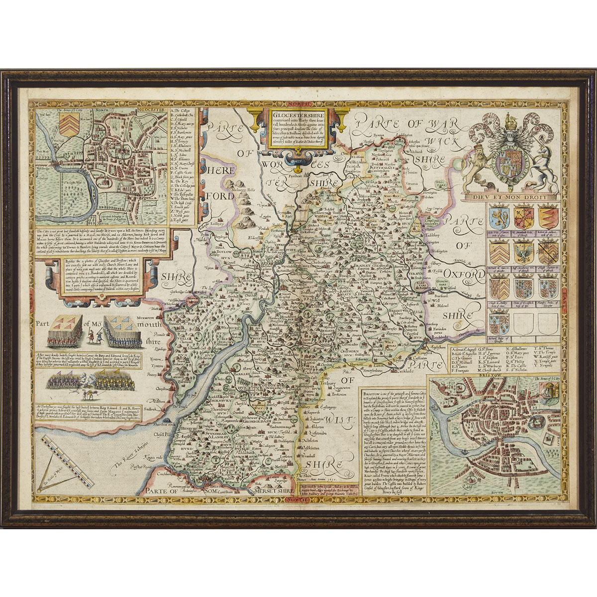 Map of Gloucestershire, John Speed, 17th century