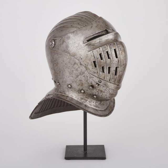 German 16th Century Maximilian Style Close Helmet, 19th century