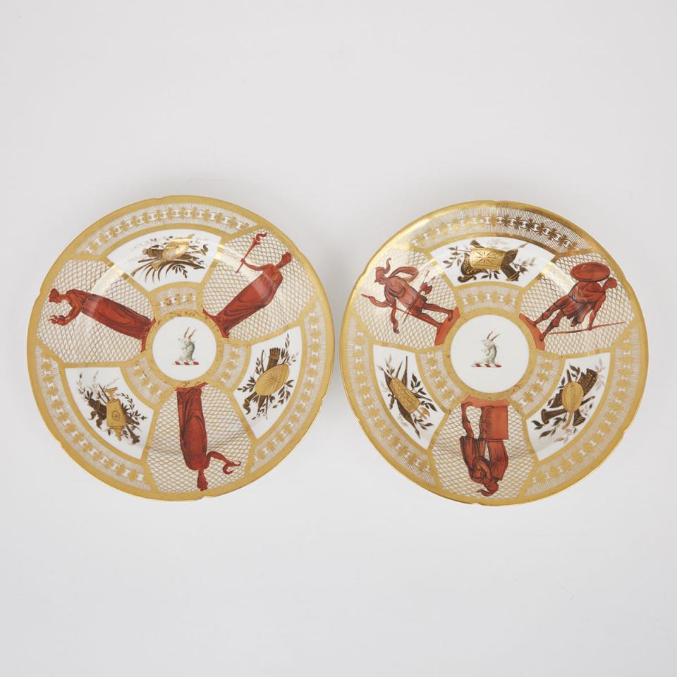 Pair of Coalport Armorial Plates, c.1805-10