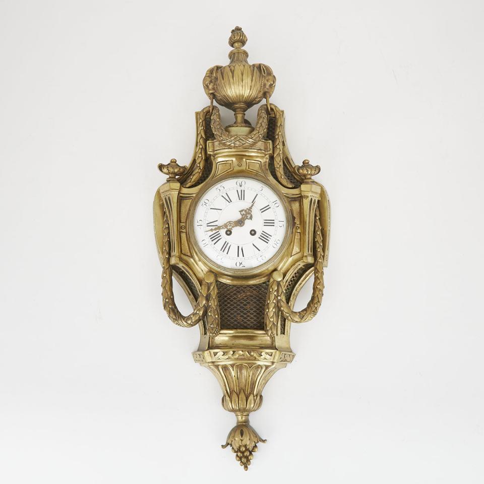 French Gilt Bronze Cartel Clock, c.1900