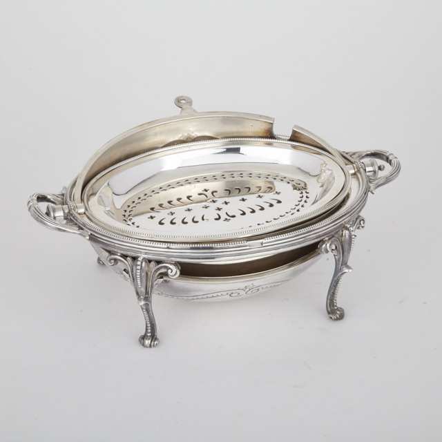 Edwardian Silver Plated Oval Breakfast Dish, Walker & Hall, early 20th century