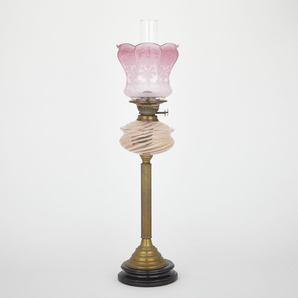 Victorian Kerosene Banquet Lamp, Veritas Lamp Works, Birmingham, c.1870