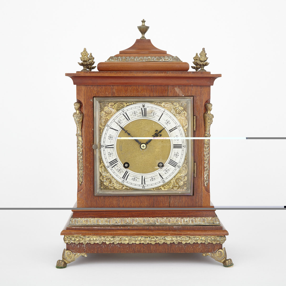 German Rennaisance Style Ormolu Mounted Oak Table Clock, Lenzkirch, 19th century