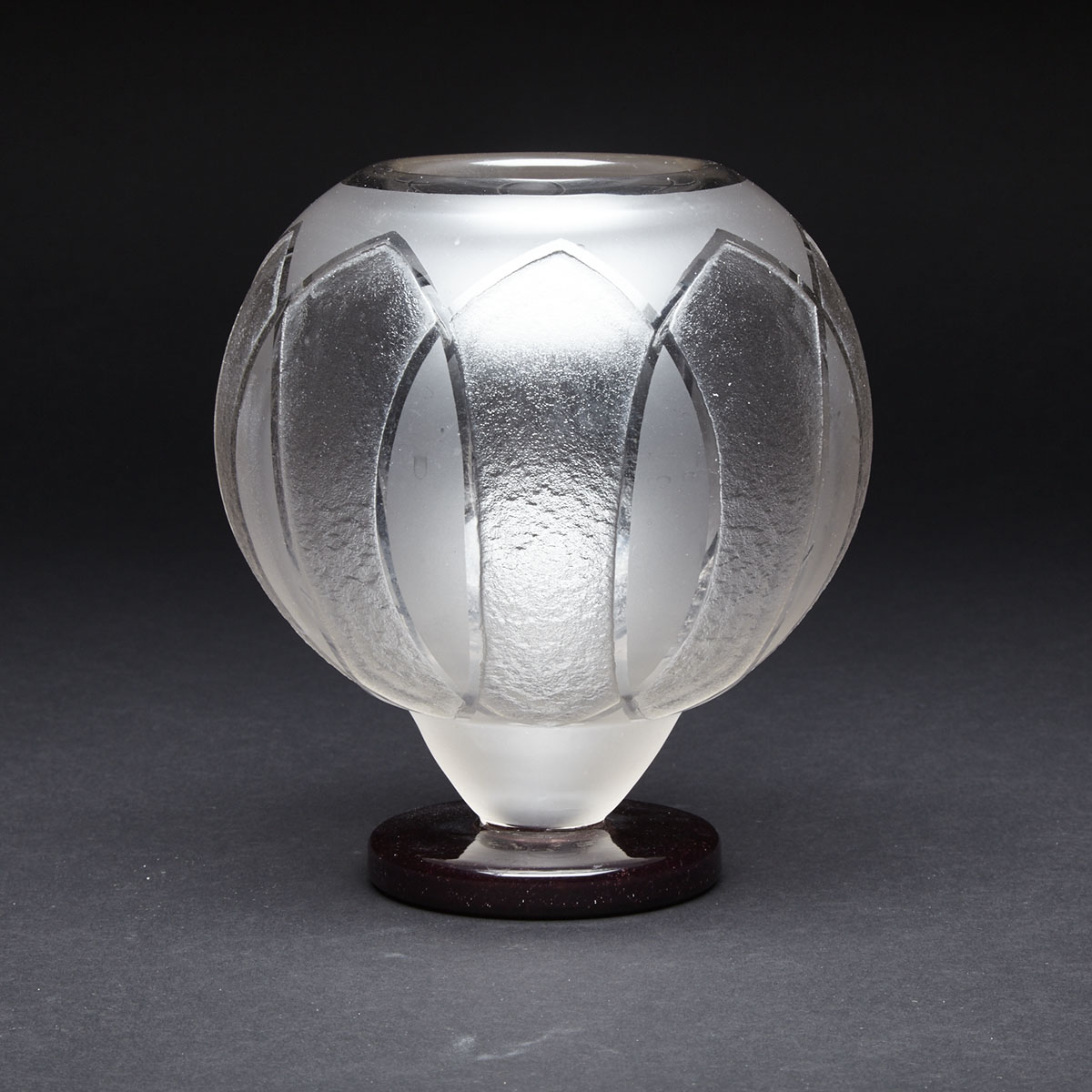 Schneider Etched Glass Vase, c.1930