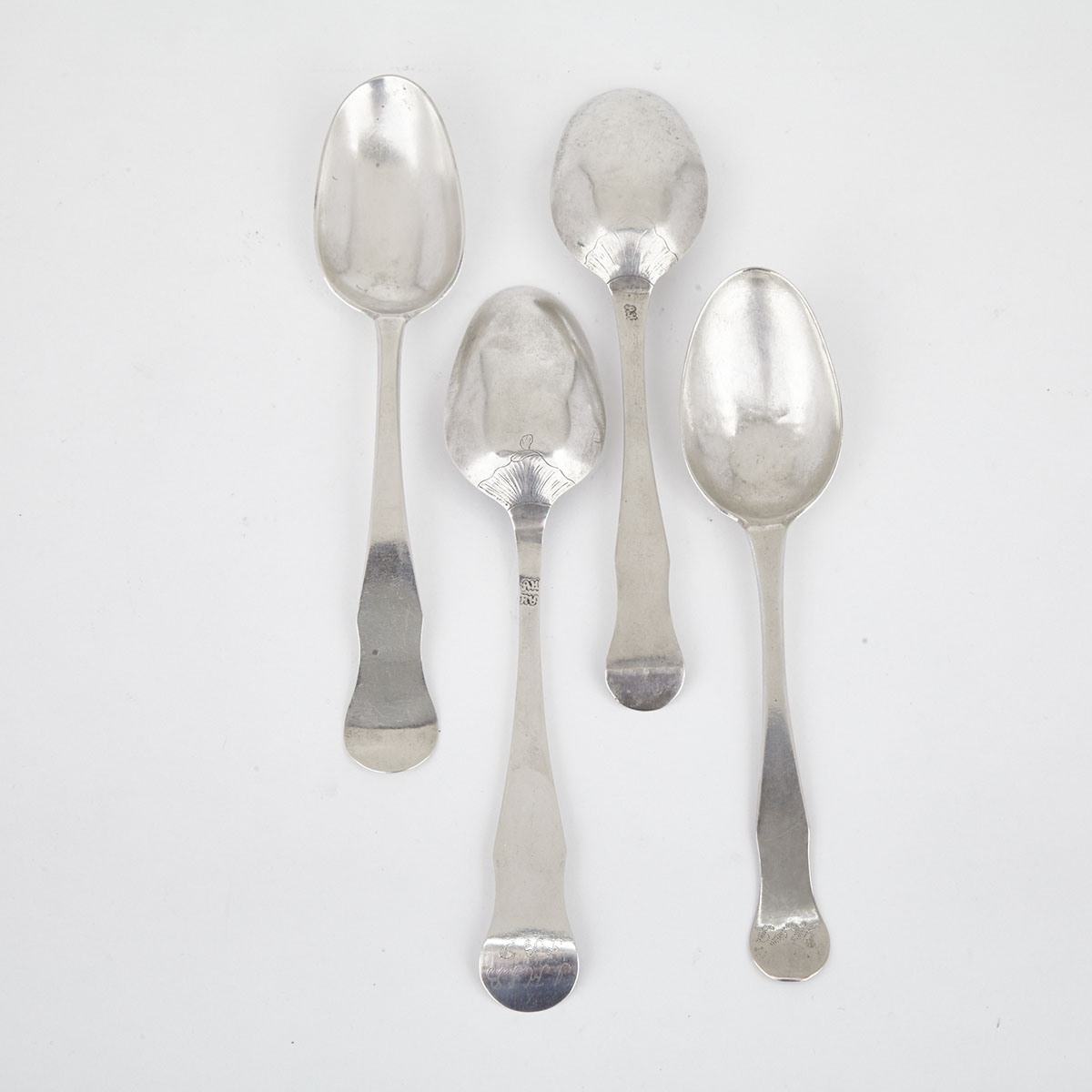 Four Continental Silver Table Spoons, 18th century